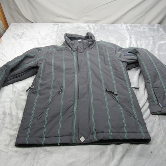 Descente Other - Descente Jacket Men Small Gray Stripes Pockets Insulated Back Vent Ski Snowboard